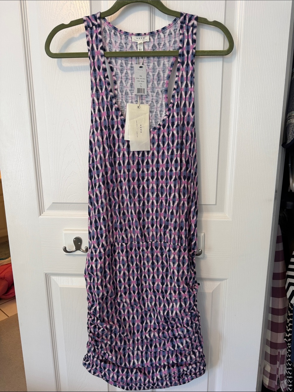 Soft Joie Purple Pink Geometric Tank Dress